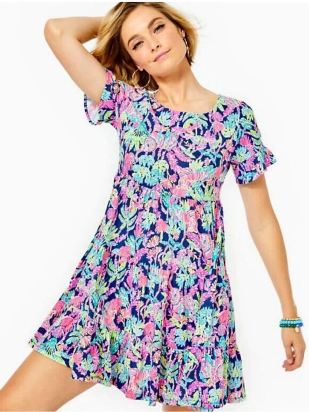 🆕 Lilly Pulitzer🌸 Jodee Dress in Oyster Bay Navy Seen and Herd NWT